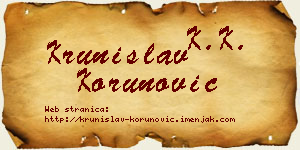 Krunislav Korunović vizit kartica